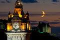 Castle Moon and Clock October 2013