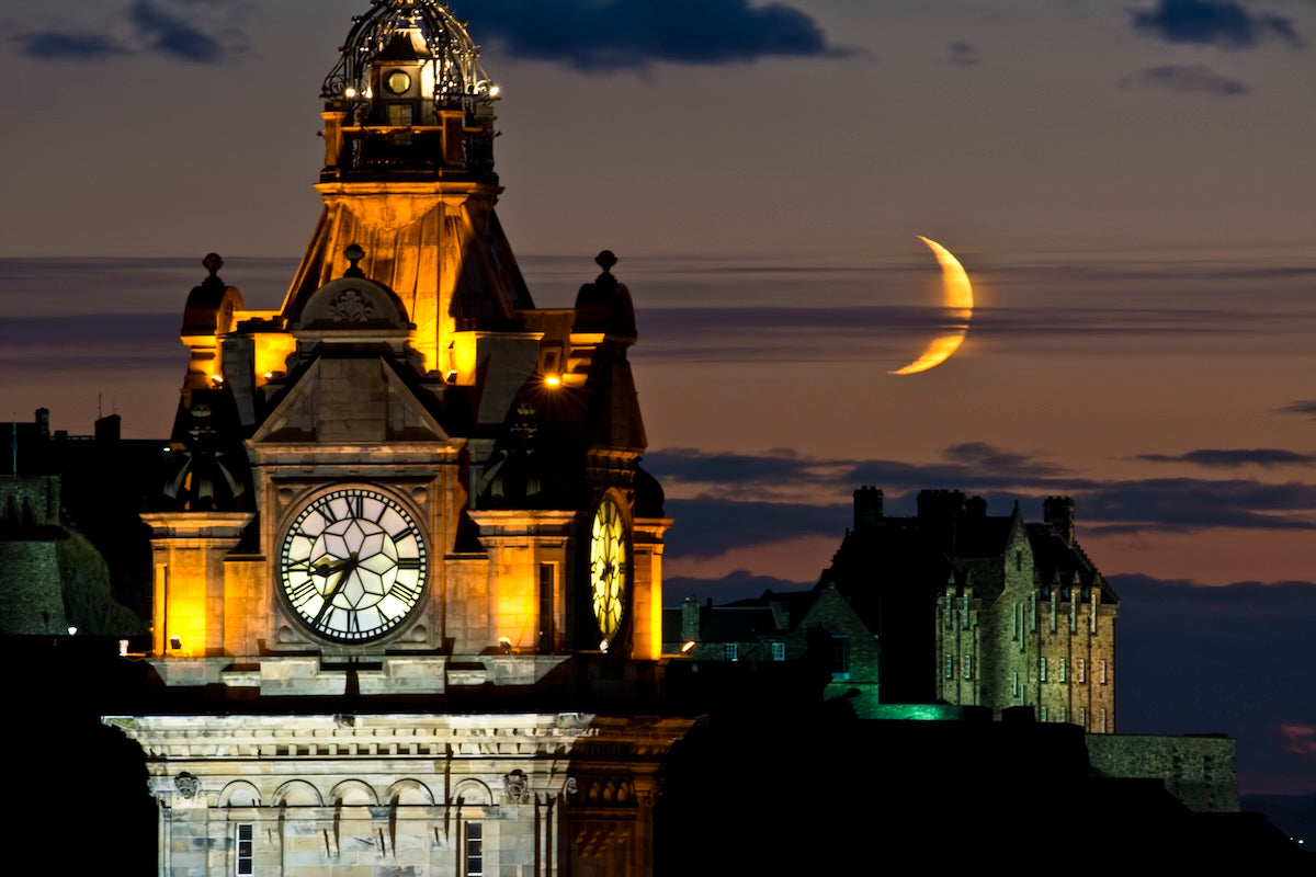 Castle Moon and Clock October 2013