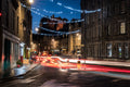 Grassmarket light trails landscape