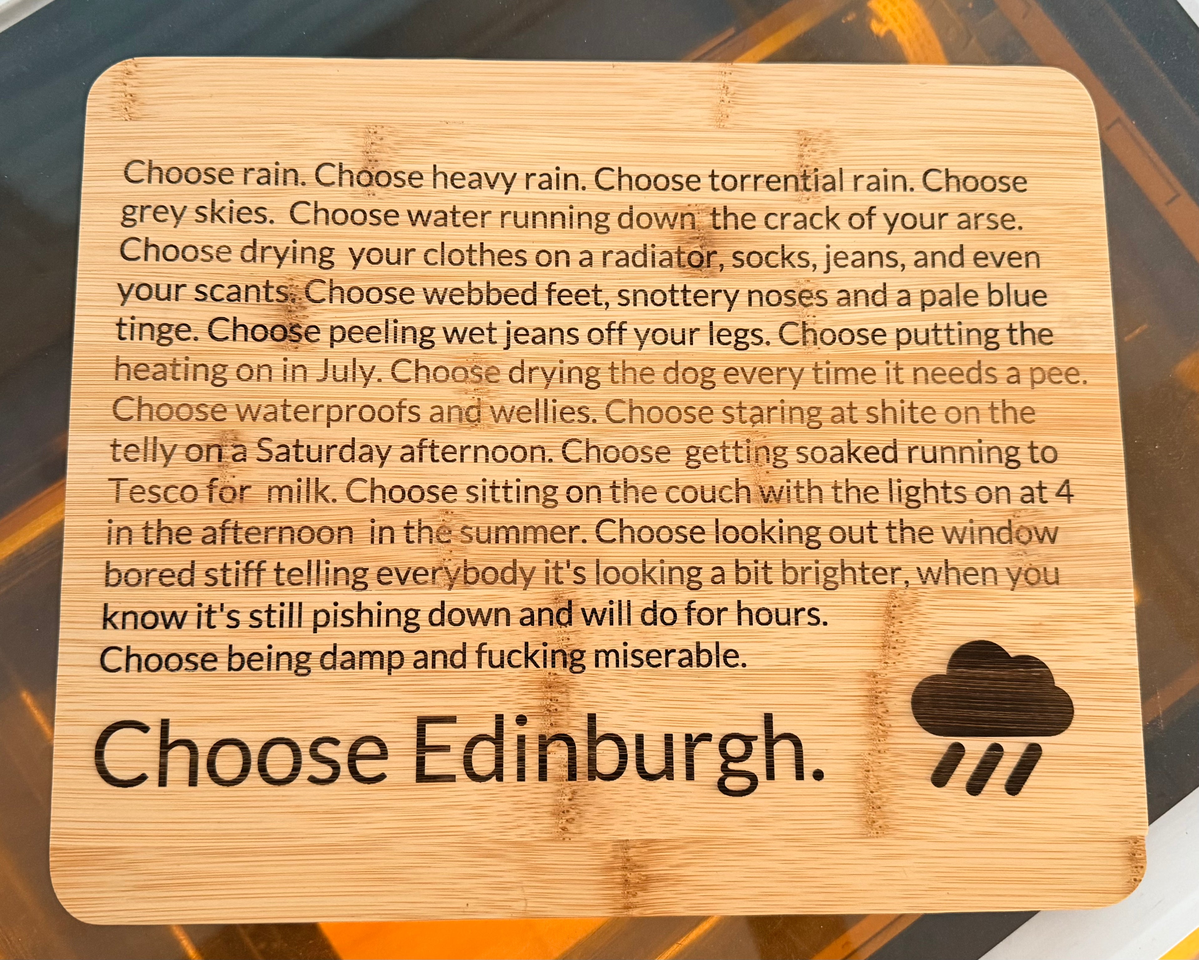 Choose Edinburgh chopping board