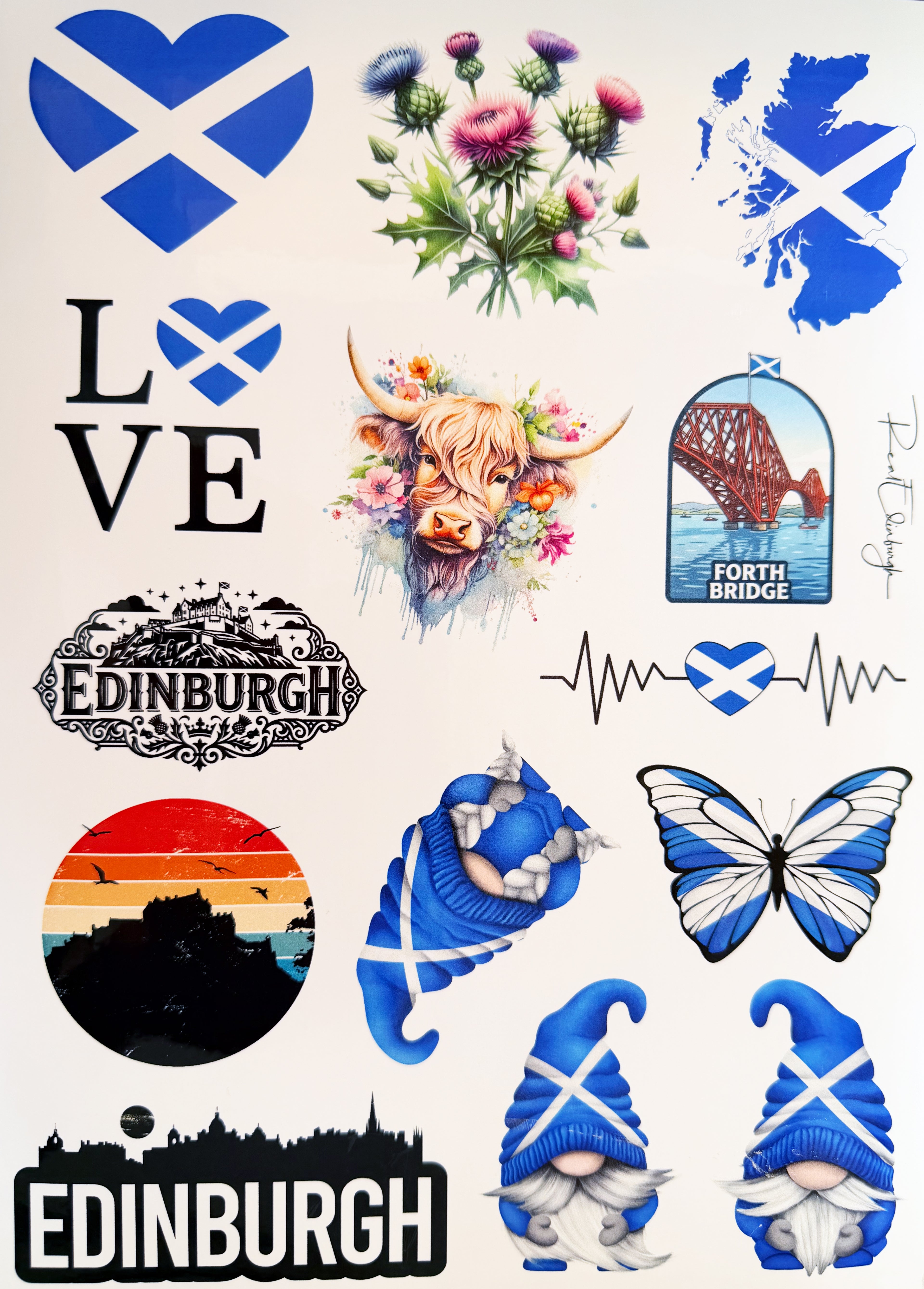 Edinburgh/Scotland sticker sheet